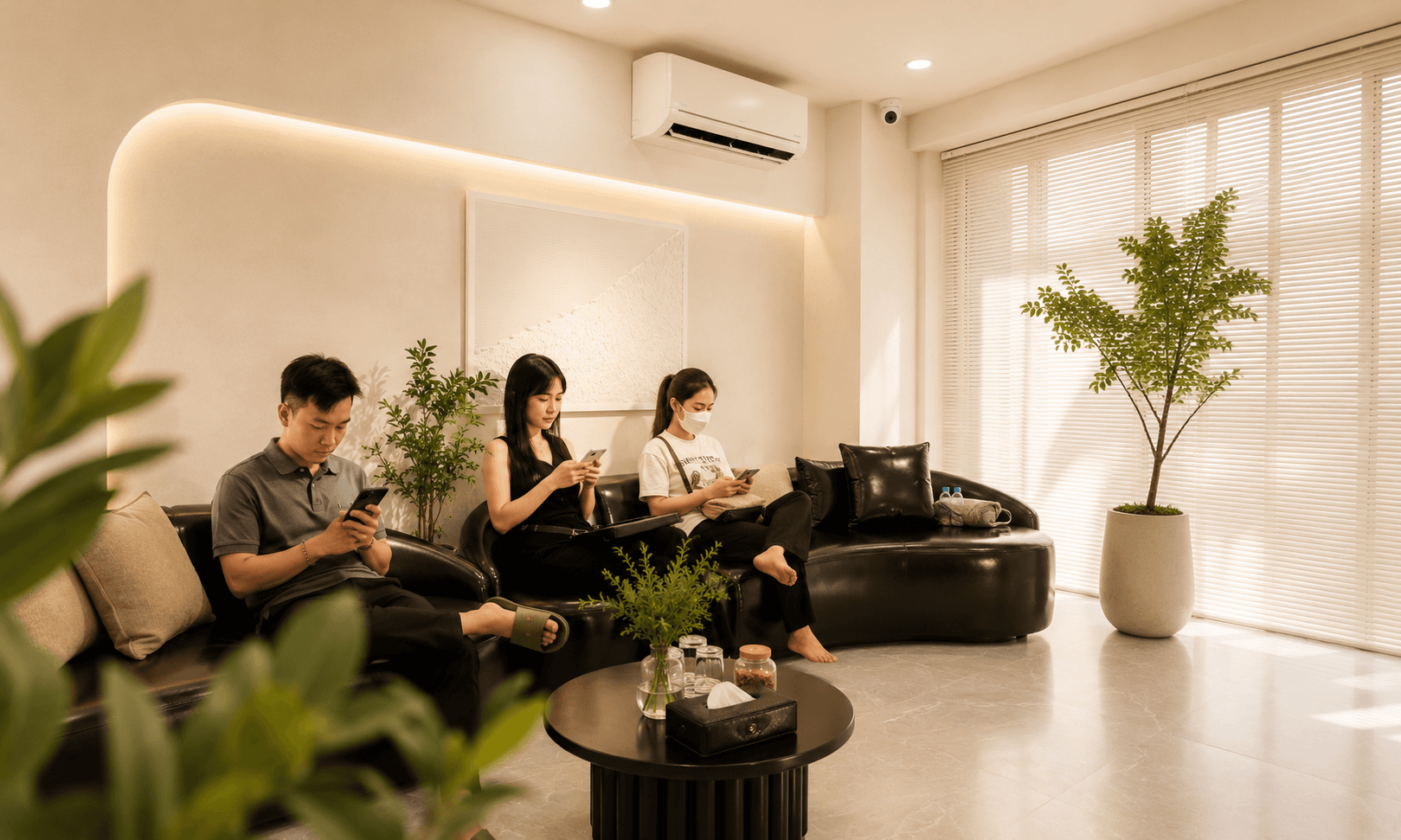 Khu chờ ấm áp dành cho khách hàng tại HAN BEAUTY CENTER