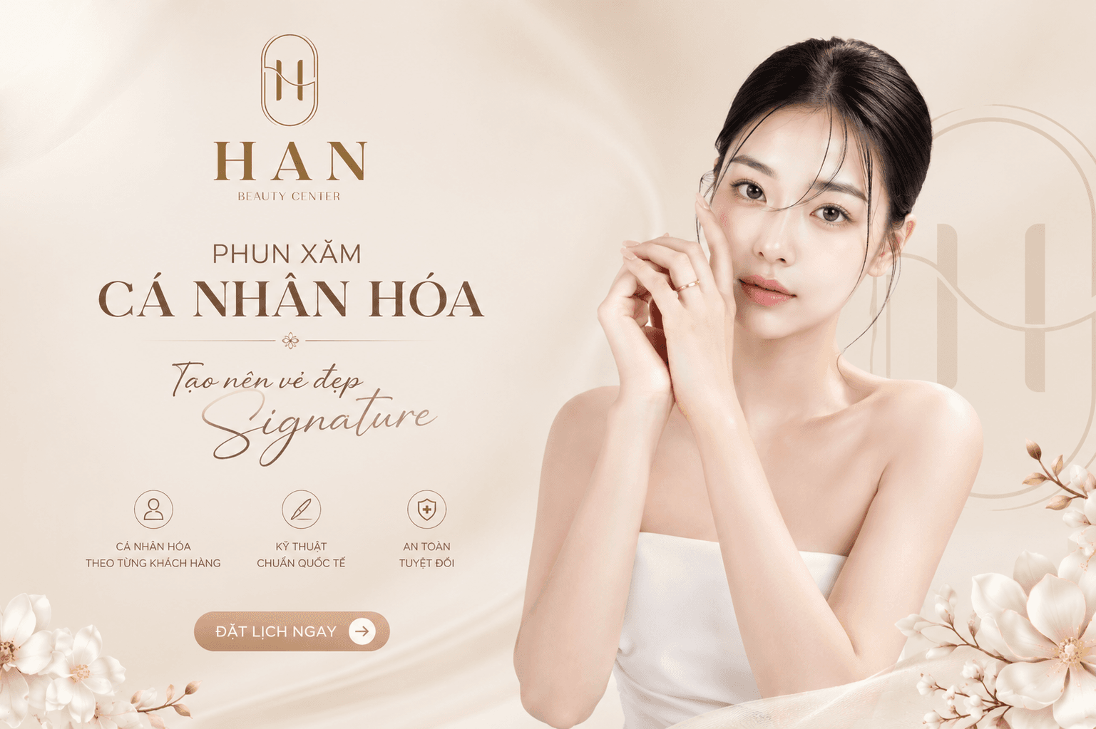 Người mẫu với phong cách phun xăm cá nhân hóa tại HAN BEAUTY CENTER